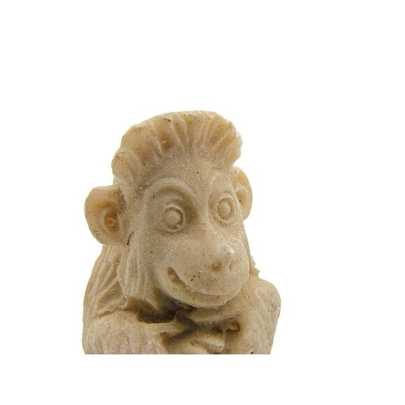 Vintage Small Baboon Monkey Chimp Art Figure Miniature Bone Resin Collectible 2" - Picture 9 of 10